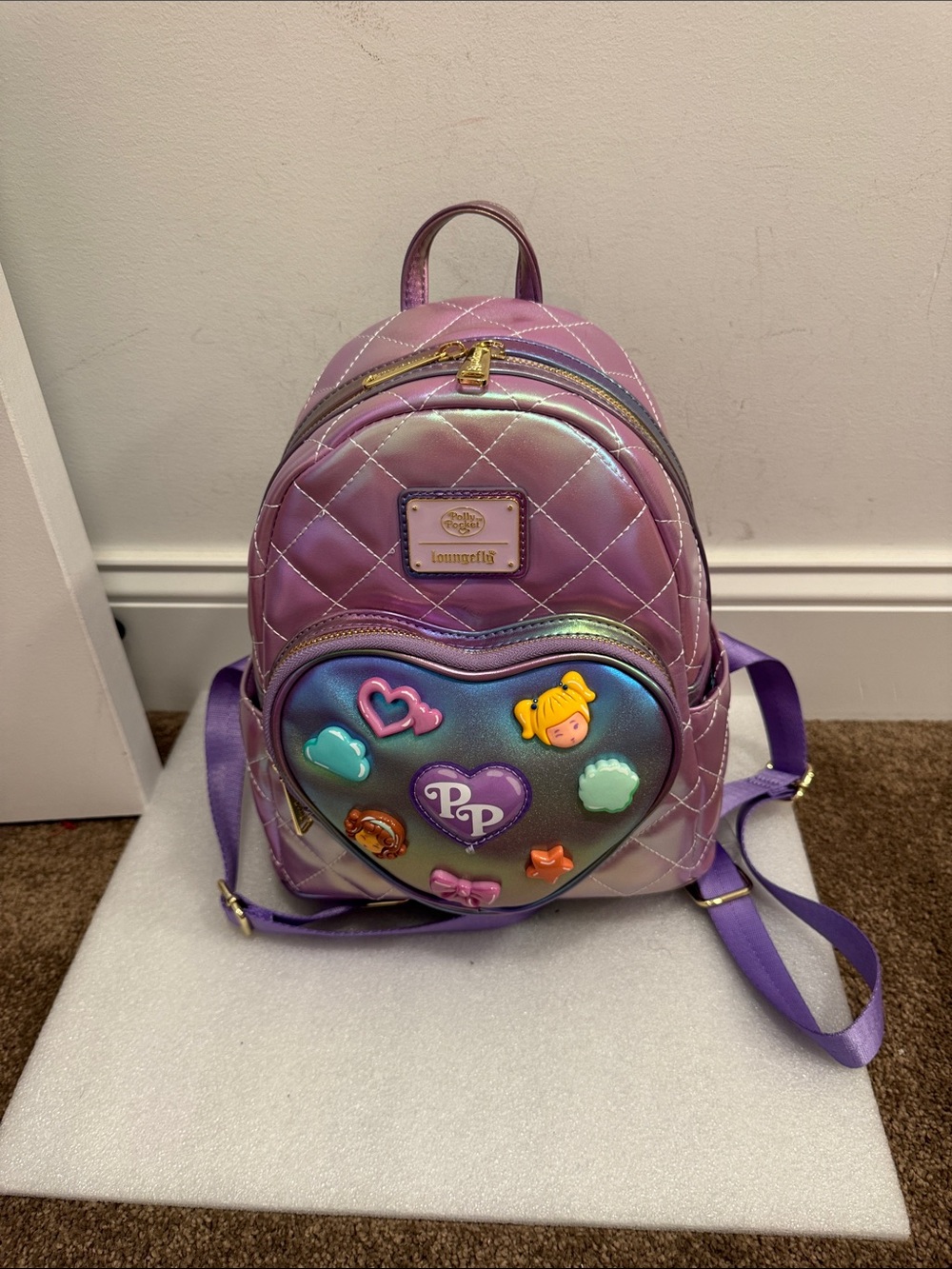 Loungefly Polly pocket iridescent purple backpack NWat